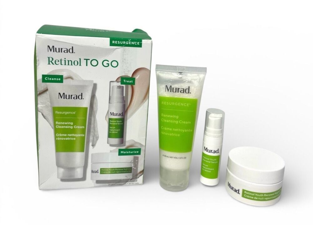 MURAD Retinol To Go Resurgence Cleanse Repair Moisturize 3 pc set NIB